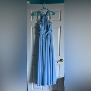 Light blue floor-length dress